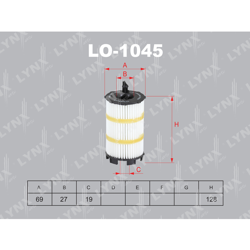 Продажа LO-1045 Вставка фильтра масляного LYNXauto (079115561F)