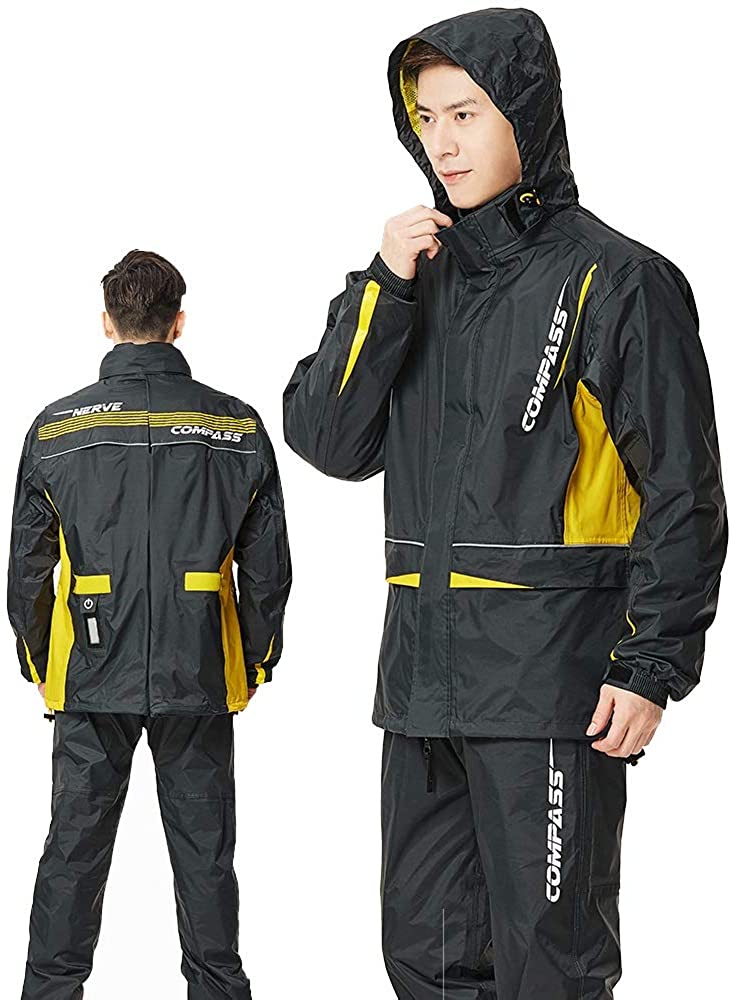 Продажа Дождевик раздельный Nerve Compass Rain Suits (куртка+брюки), темно-серый, желтый