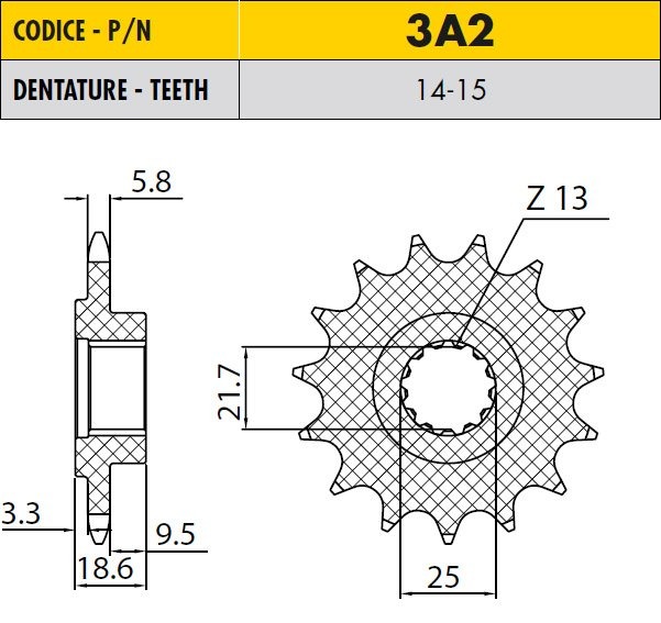 Продажа Sunstar Звезда передняя 3A2 (Jtf1538) 520 цепь