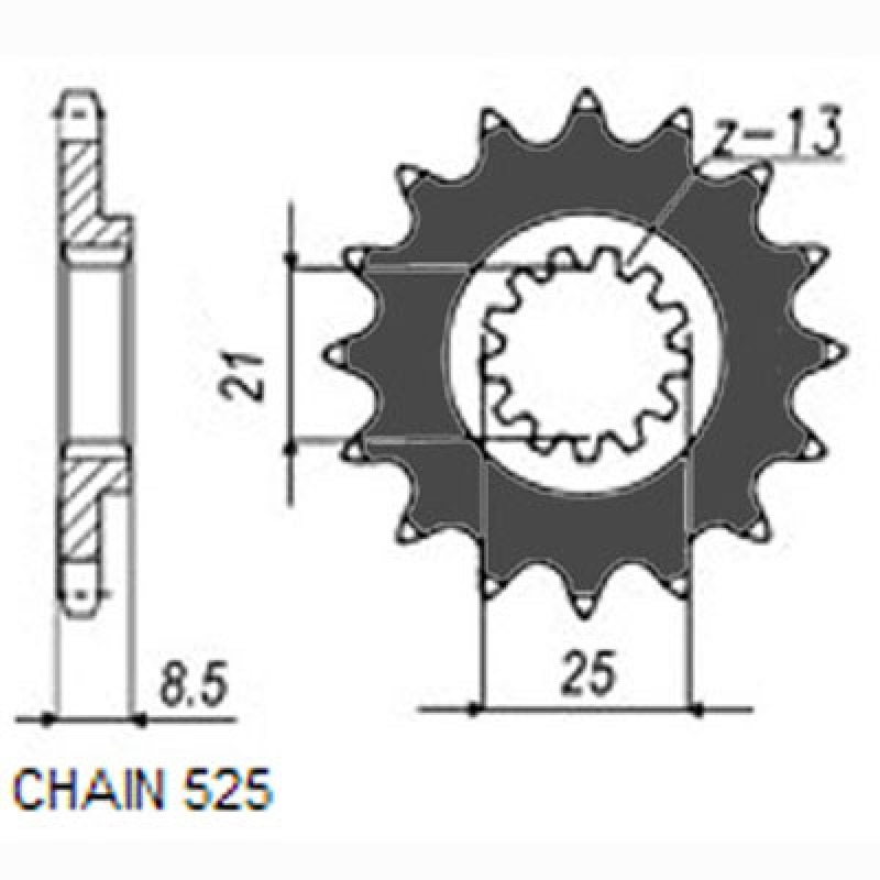 Продажа Sunstar Звезда передняя 428 (JTF1537) 525 цепь