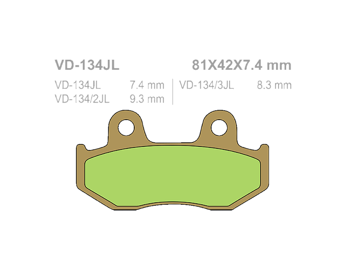 Продажа VESRAH Тормозные колодки VD-134/3JL (FDB 2086)