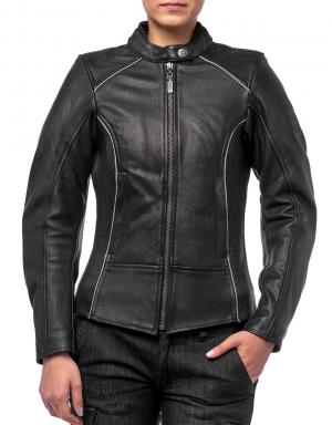 На фото Куртка кожаная MOTEQ Mira, женская, цвет черный