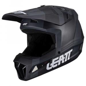 На фото КИТ набор, Мотошлем Leatt 3.5 V24 Black с очками Leatt 4.5