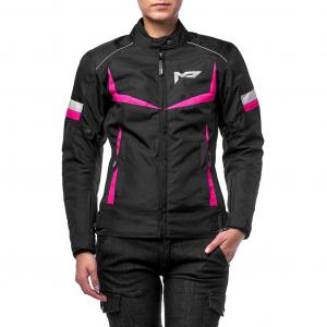 На фото Куртка текстильная MOTEQ ASTRA, женская, на мембране, черный/розовый