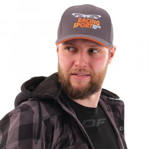 На фото Бейсболка Classic DF Grey-Orange. Racing Sport (Изогнутый козырек)